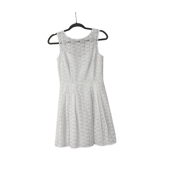 Cece by Cynthia Steefe White Sleeveless Eyelet Mini Dress Size 2 - Picture 1 of 4